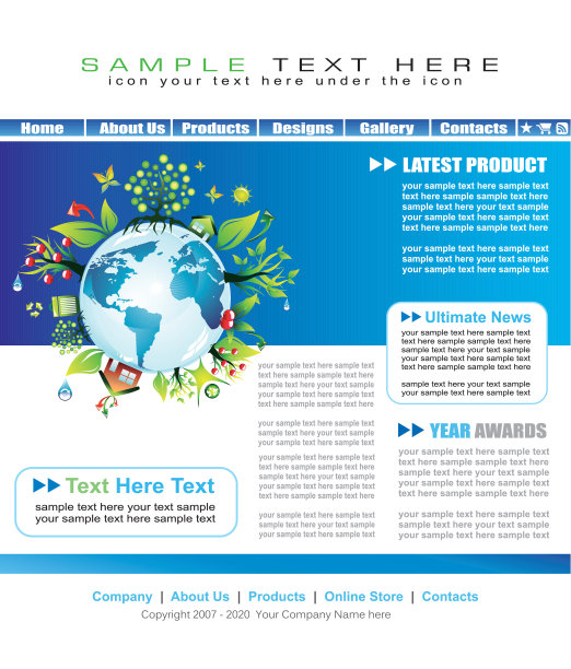 环境网站模板与地球抽象插图图片下载