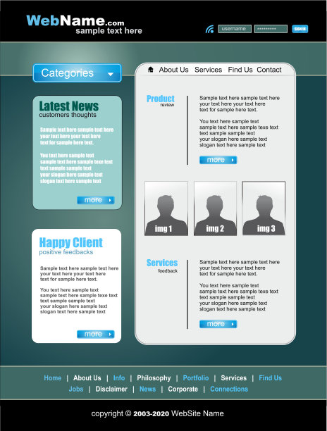 Morder和未来风格的网站模板图片下载