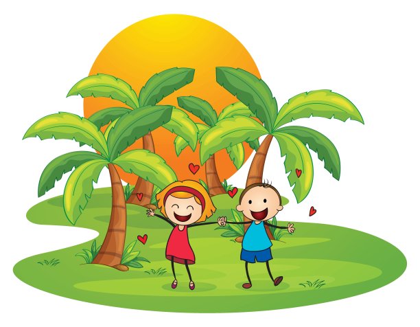 岛上有一对幸福的夫妇图片下载