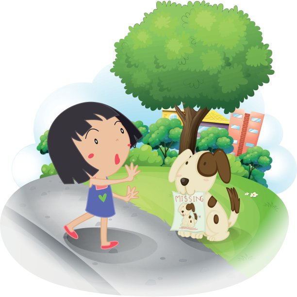 一个女孩救了一只失踪的小狗图片下载