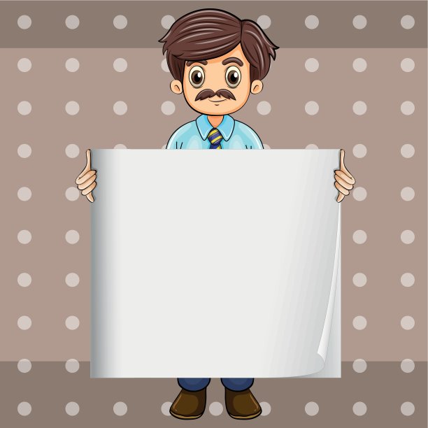 一个留着胡子的男人拿着一块空木板图片下载