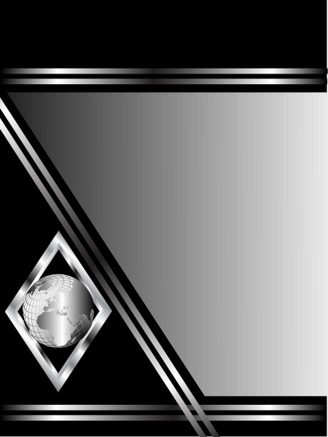 一张黑色和银色的名片，上面有一个镶着钻石的银色球体图片下载