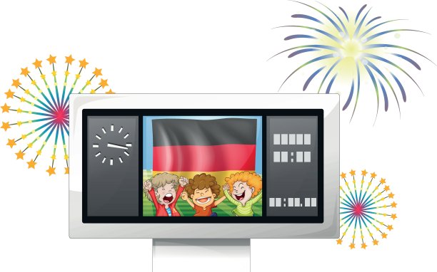 记分板上放着德国国旗，还有三个孩子图片下载