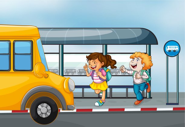 汽车站的乘客们很开心图片下载