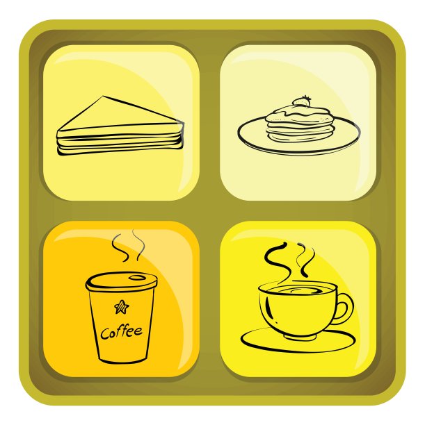 四个零食图标图片下载