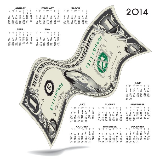 2014年创意财务日历图片下载