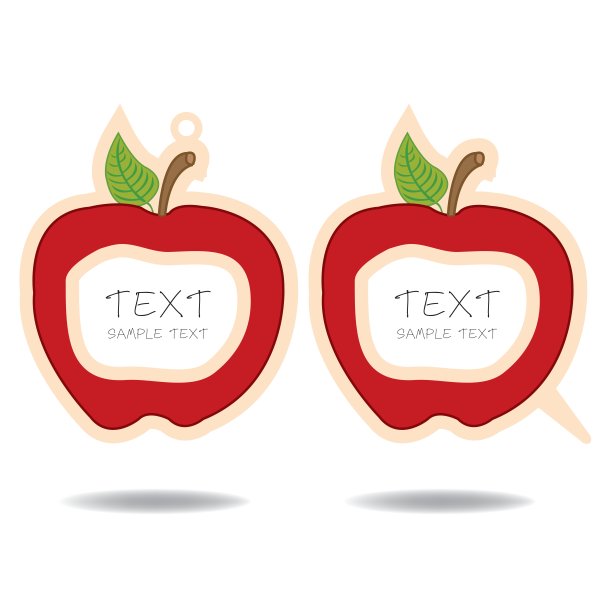 红苹果演讲泡沫和价格标签向量图片下载