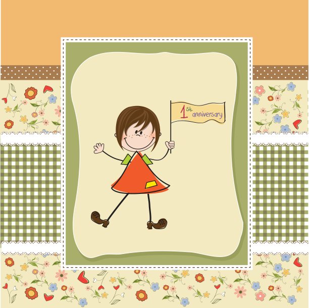 一周年的可爱小女孩图片下载