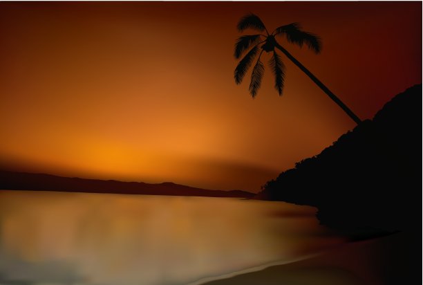 日落海滩图片下载