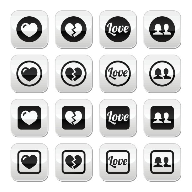 爱，心，情人节的情侣纽扣图片下载