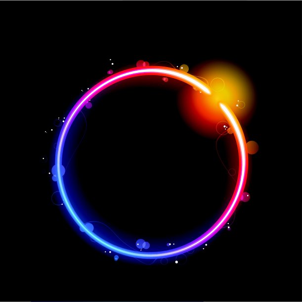 彩虹圆形边界与闪光和漩涡图片下载