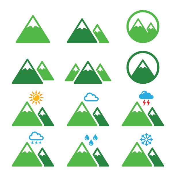 山绿色矢量图标设置图片下载