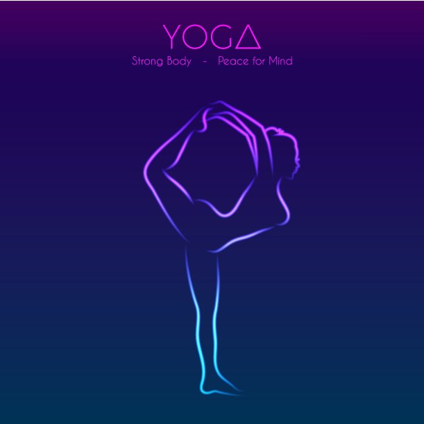 瑜伽摆女人的剪影图片下载