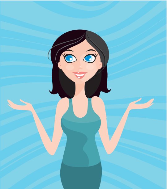 蓝色的女孩图片下载