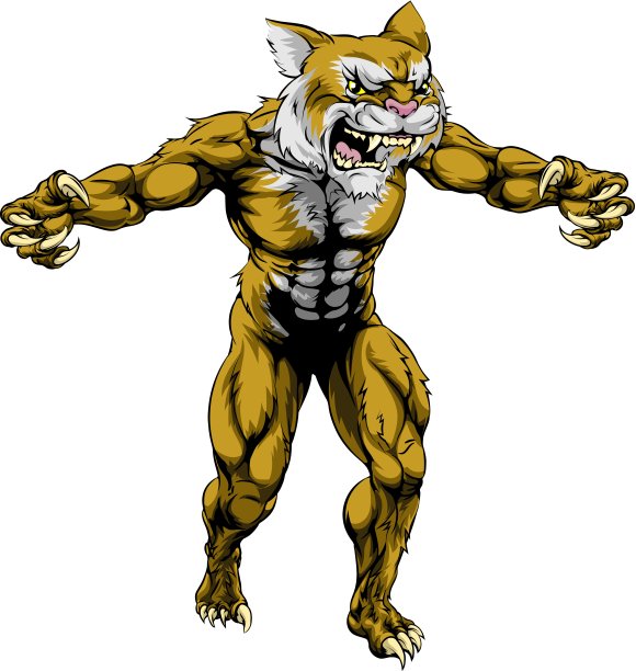 野猫吓人的体育吉祥物图片下载