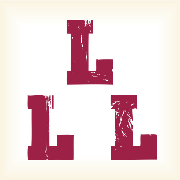 Grunge向量L字母-向量类型字母表-埃及衬线字体图片下载