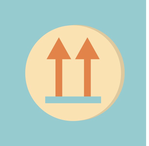 物流包装箭头向上标志图片下载