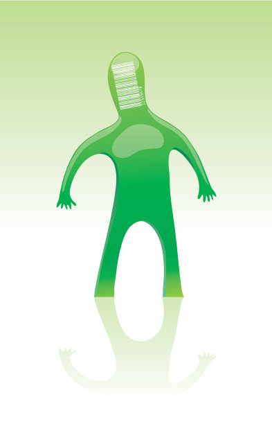 条形码的男人图片下载