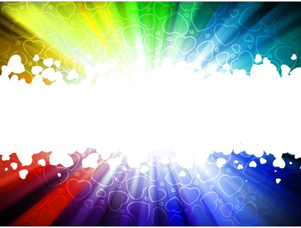 五彩缤纷的灯光照亮了情人节卡片。EPS 8图片下载