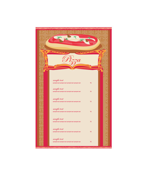 比萨菜单模板图片下载