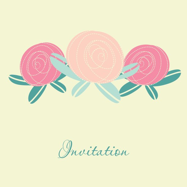 婚礼请柬设计与多色滴，花卉元素。图片下载