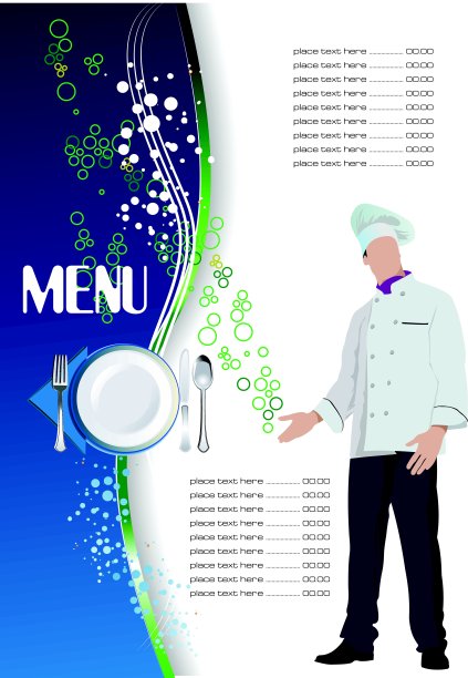 餐厅(咖啡馆)菜单。彩色矢量插图的设计师图片下载