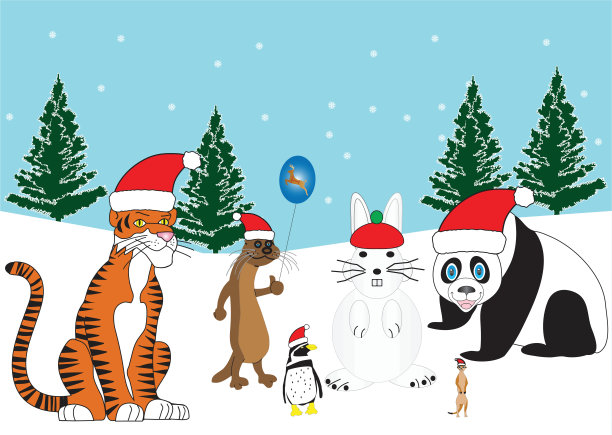 圣诞节的动物图片下载