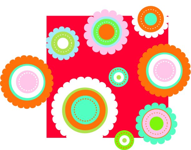 五彩缤纷的花朵图案图片下载