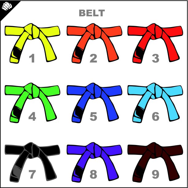 武术标志符号。空手道的风格。日本、韩国、冲绳。图片下载