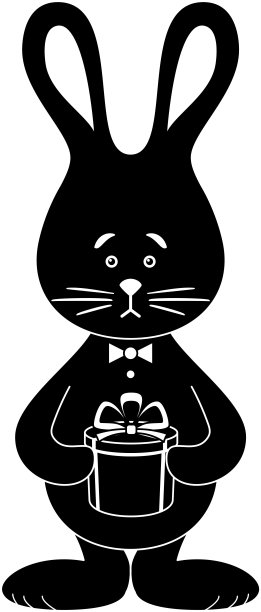 兔子配礼盒，剪影图片下载