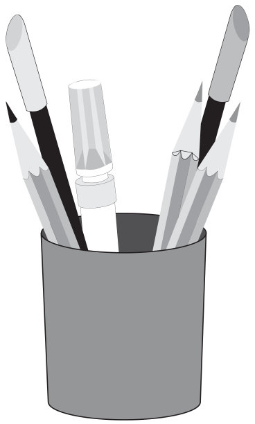 篮子里有钢笔和铅笔图片下载