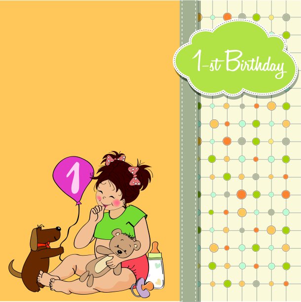 小女孩的第一个生日图片下载