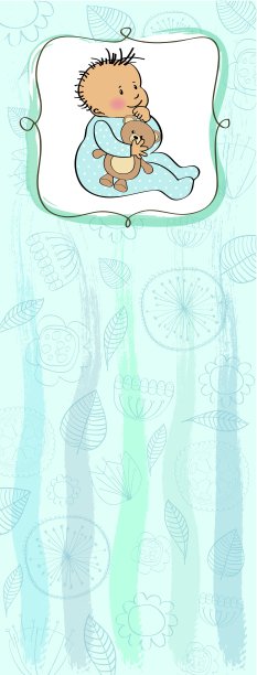 婴儿公告卡与小男孩图片下载