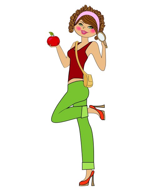 漂亮的年轻女孩被孤立在白色的背景上图片下载