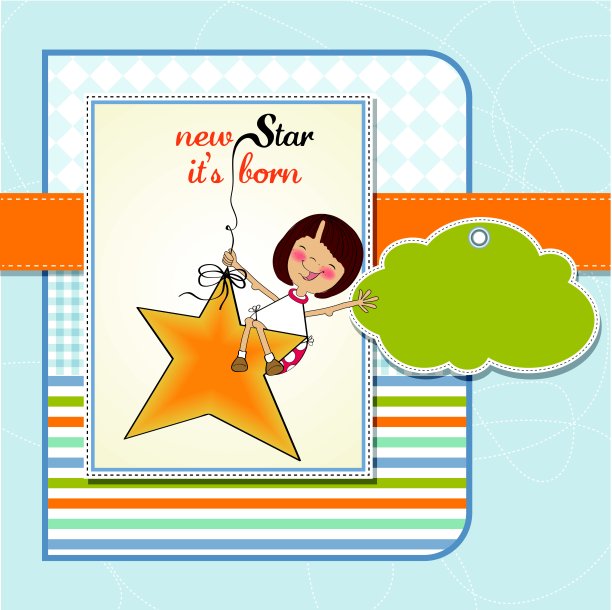 新恒星诞生了。欢迎宝宝卡图片下载