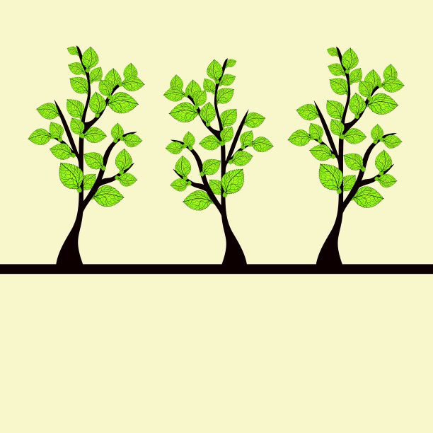 三棵树。矢量插图。图片下载
