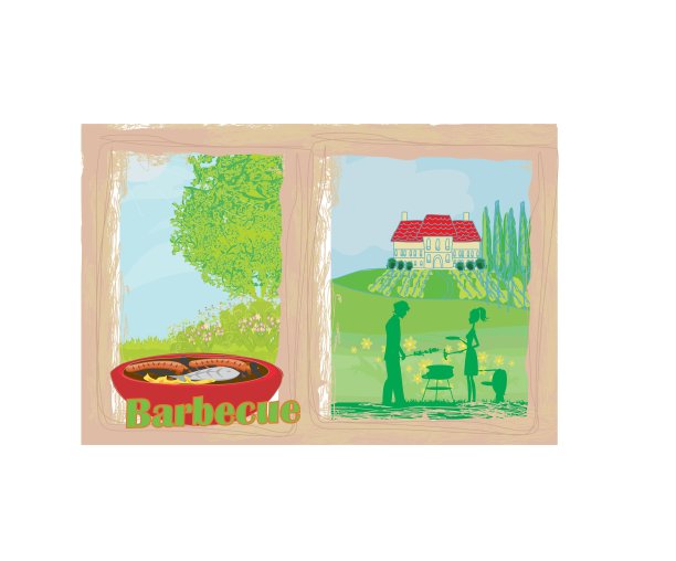 两个横幅，户外烧烤图片下载