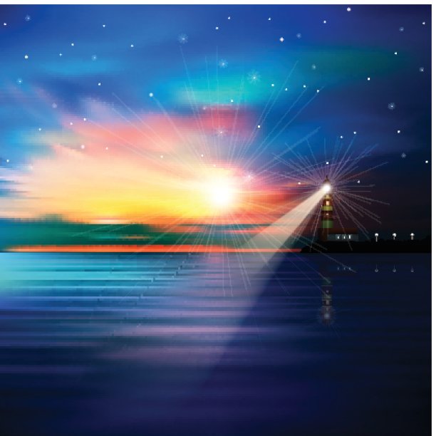 抽象的海洋背景与灯塔图片下载