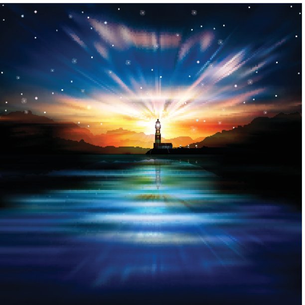 带有灯塔的抽象背景图片下载