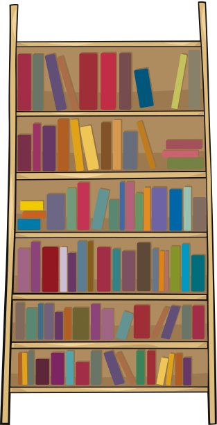 书架夹艺术卡通插图图片下载