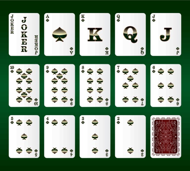 扑克牌向量。所有的黑桃图片下载