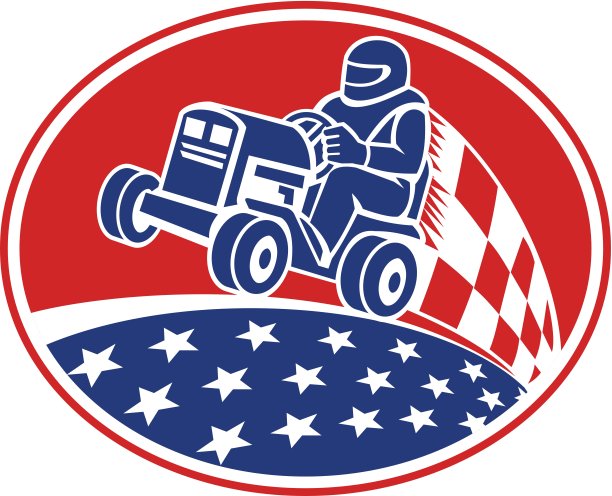 骑在割草机赛车复古图片下载