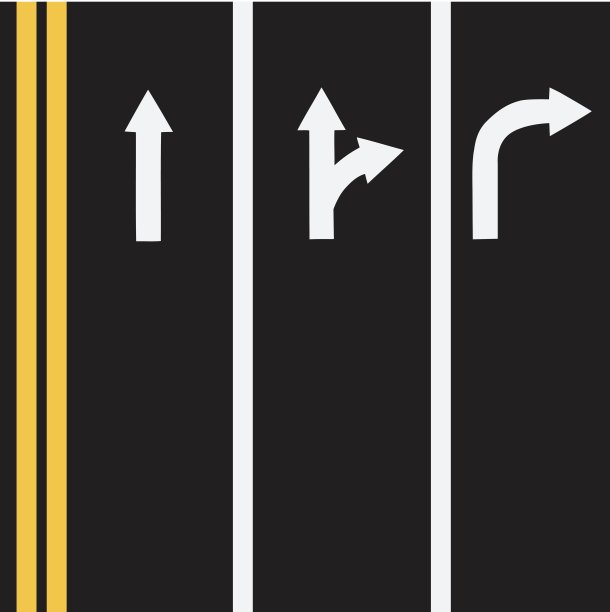 道路标志有三条线图片下载
