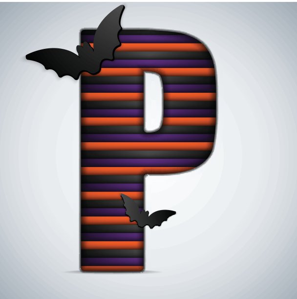 万圣节蝙蝠字母条纹黑橙紫图片下载