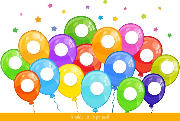 手指画模板。为孩子的创造力印刷图片下载