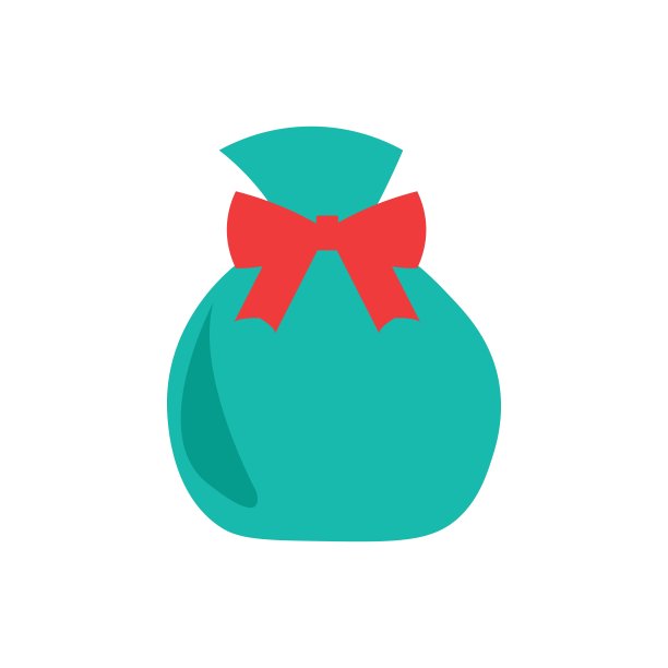 向量。圣诞礼物袋。平的风格图片下载