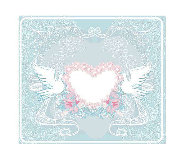 爱情鸟的浪漫卡片-婚礼邀请图片下载