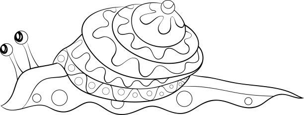 成人涂色书，页一个可爱的蜗牛图片放松。禅宗的基于“增大化现实”技术图片下载