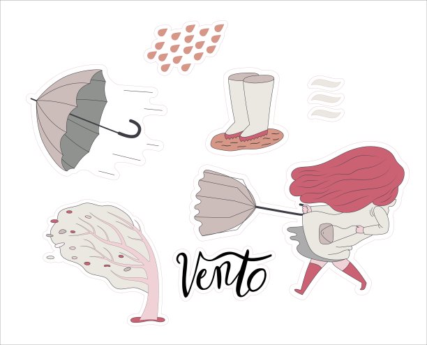 风女孩贴纸包2图片下载