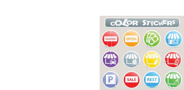 店颜色贴纸图片下载